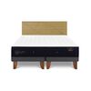Cama Europea CIC Base Dividida King Premium + Respaldo Villarrica Mostaza