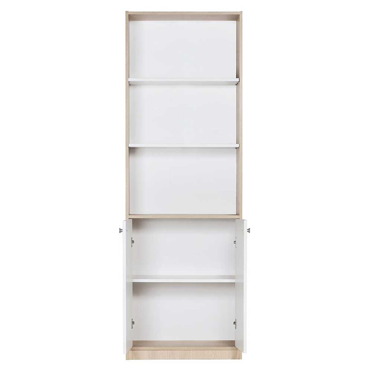 Librero Mobikit Misuri 6 Niveles 60 Blanco Carvalo 2 Puertas