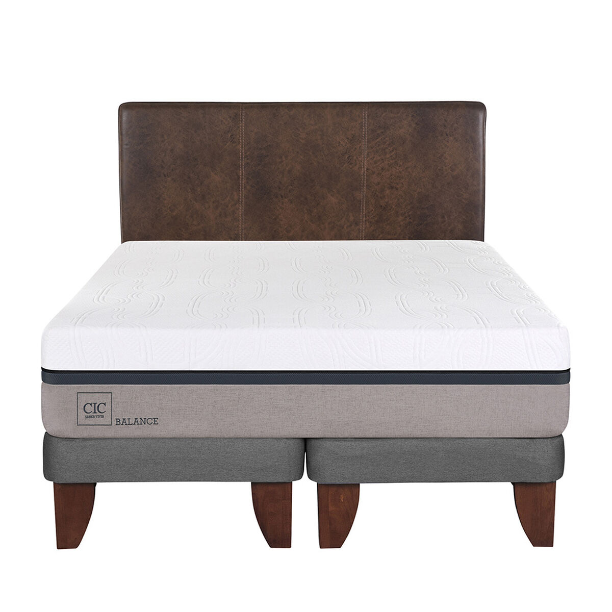 Cama Europea CIC Base Dividida 2 Plazas Balance + Respaldo Baker