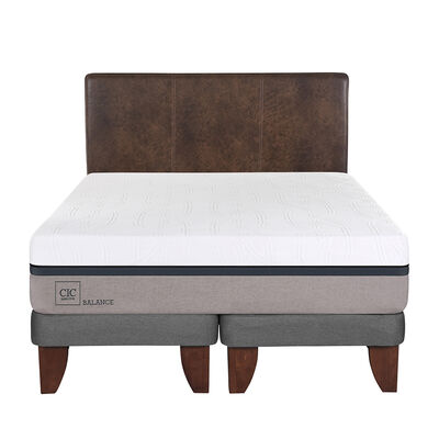 Imagen 1 del producto Cama Europea CIC Base Dividida 2 Plazas Balance + Respaldo Baker