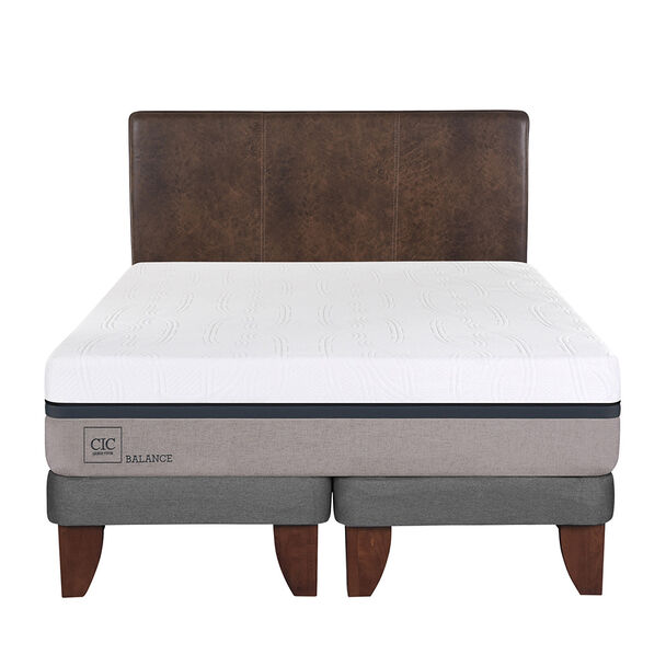 Cama Europea CIC Base Dividida 2 Plazas Balance + Respaldo Baker