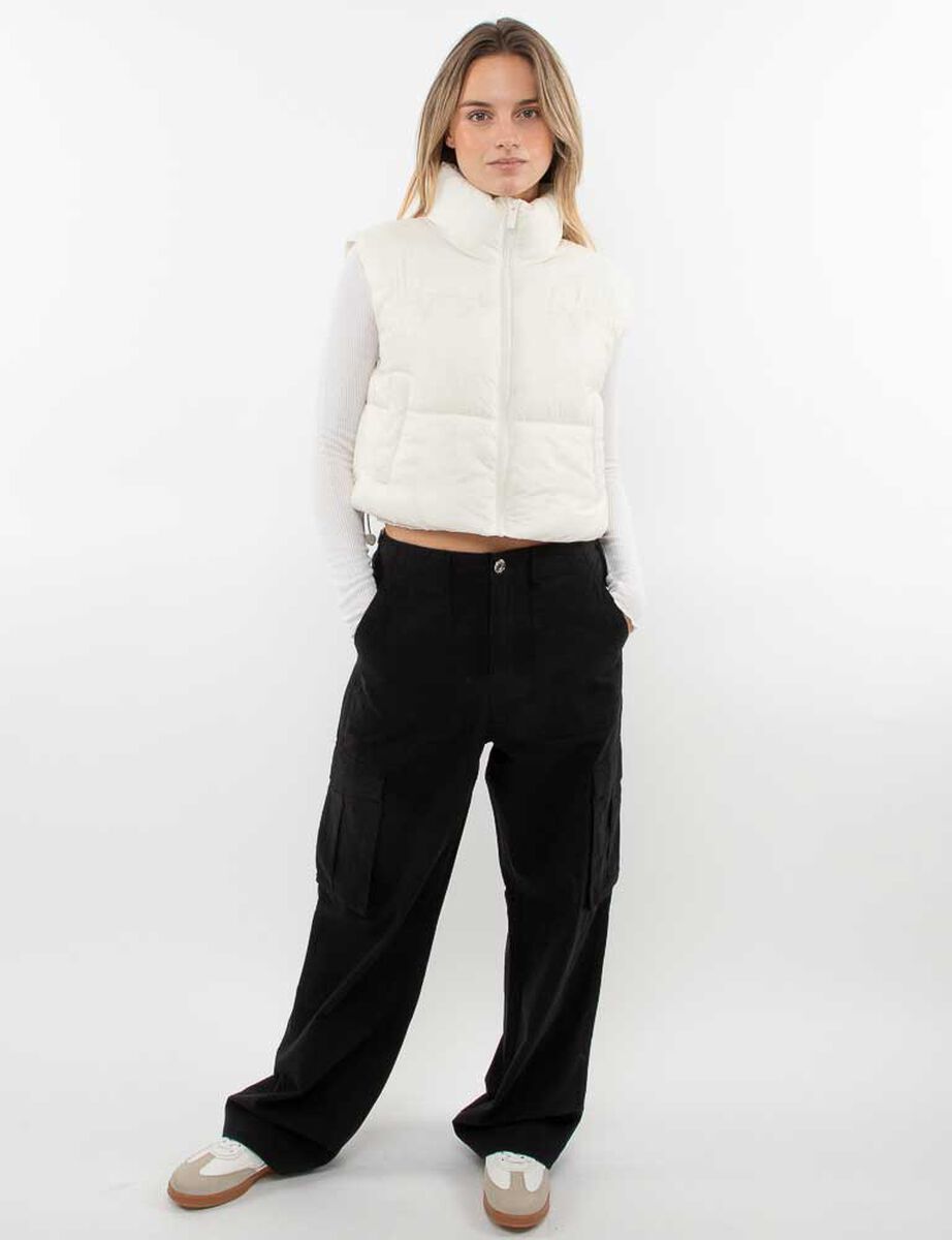 Parka Puffa Crop Sin Mangas Mujer Icono