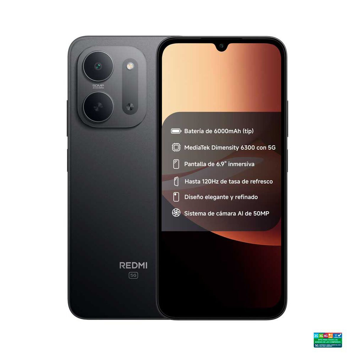 Celular Xiaomi Redmi 17C 5G 128 GB 6,9" Negro