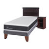 Cama Europea CIC 1,5 Plazas Ortopedic + Respaldo + Velador Dublin Chocolate