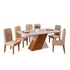 Juego de Comedor Vekkahome Rubi Lia 6 Sillas Café Beige