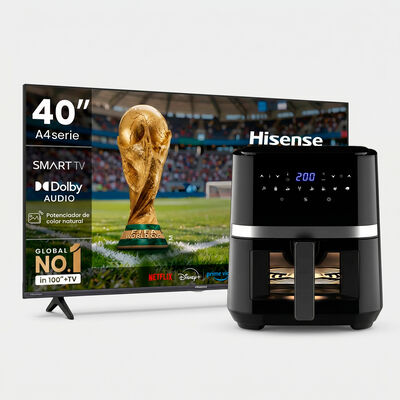 Combo LED 40" Hisense Full HD 40A4NV + Freidora de Aire Kioto Nagano 5,5 lts.