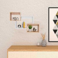 Repisa 3 Módulos TuHome Alfa Café Claro Blanco