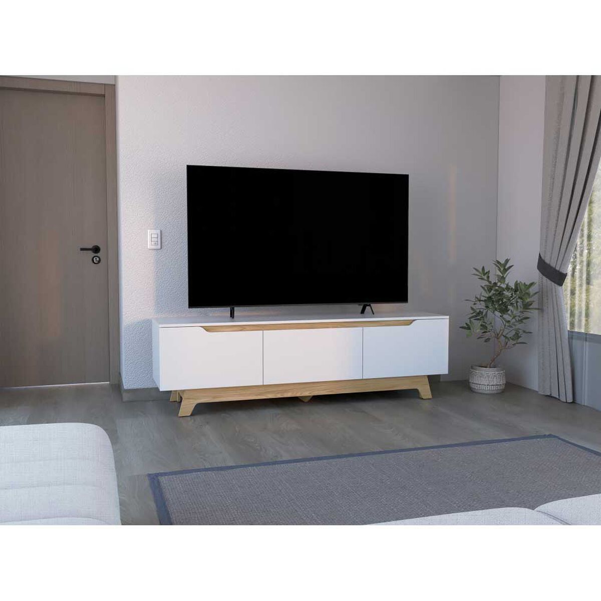 Rack TV TuHome Woodall Hasta 80" Fresno Europeo