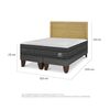 Cama Europea CIC Base Dividida 2 Plazas Lux + Respaldo Milan Mostaza