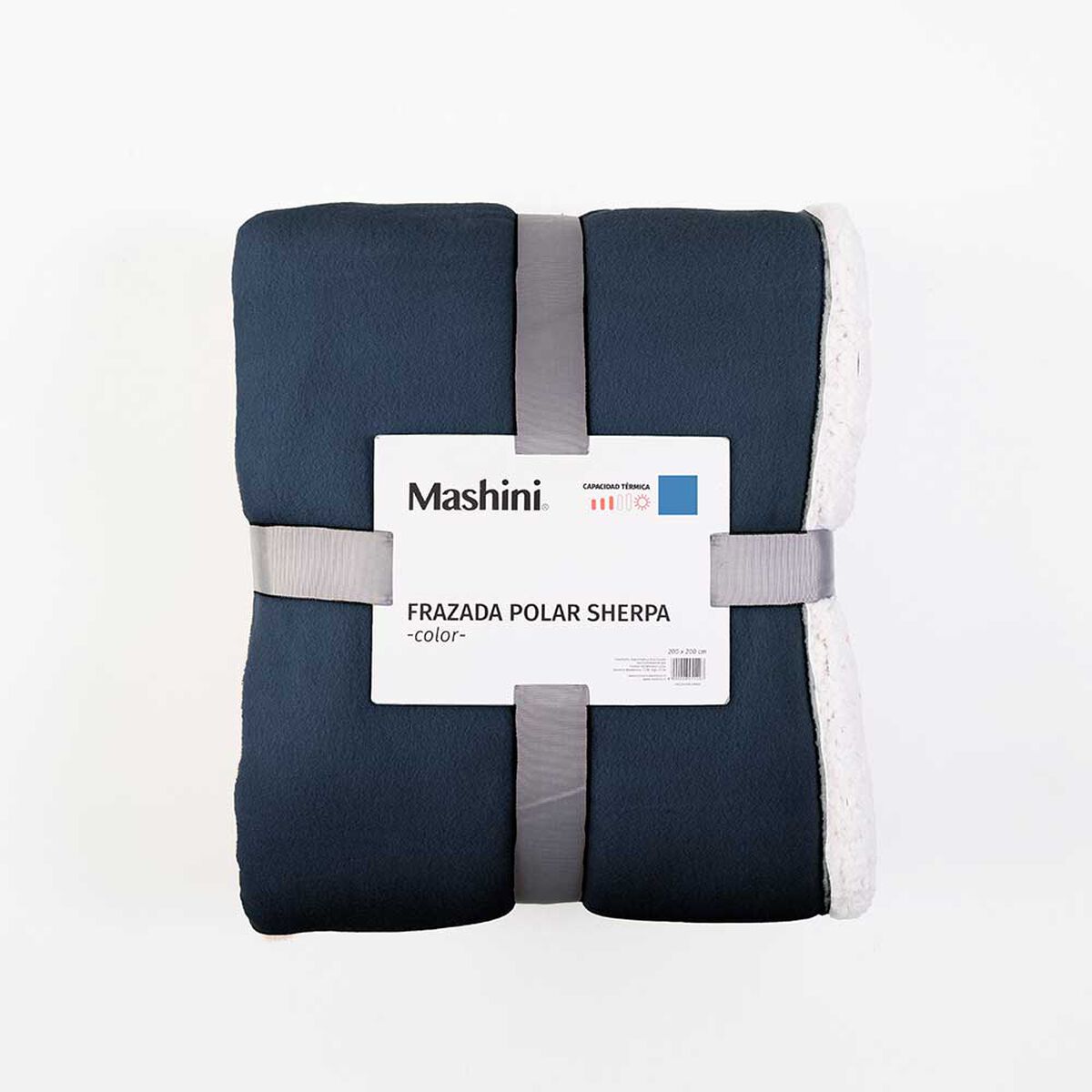 Frazada de Poli&eacute;ster Mashini 2 Plazas Liso Azul