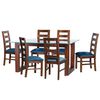 Juego de Comedor Latam Home Pamplona Segovia 6 Sillas Lino Blanco
