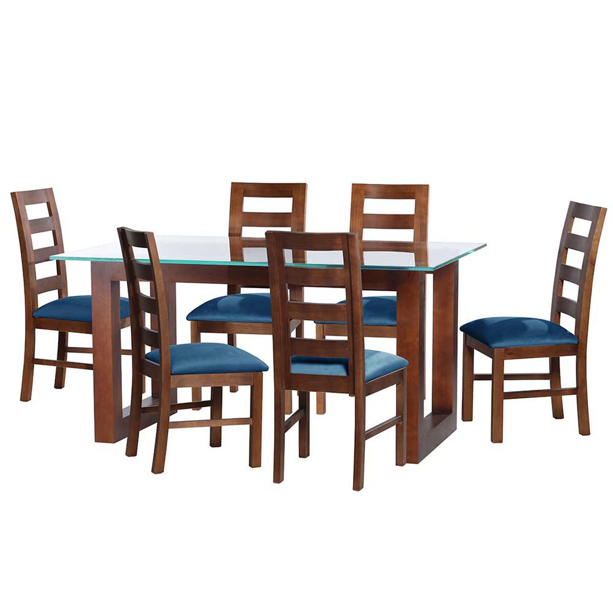 Juego de Comedor Latam Home Pamplona Segovia 6 Sillas Lino Blanco