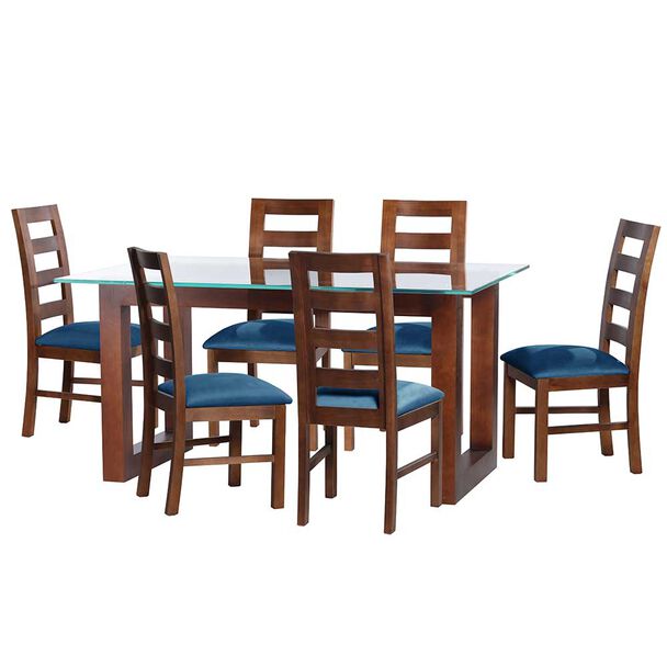 Juego de Comedor Latam Home Pamplona Segovia 6 Sillas Lino Blanco