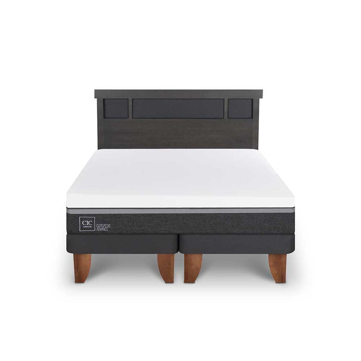 Cama Europea CIC Base Dividida 2 Plazas Ortopedic Advance + Respaldo Dublin