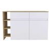 Isla de Cocina Tuhome Bari 2 Puertas 2 Cajones Blanco Macadamia