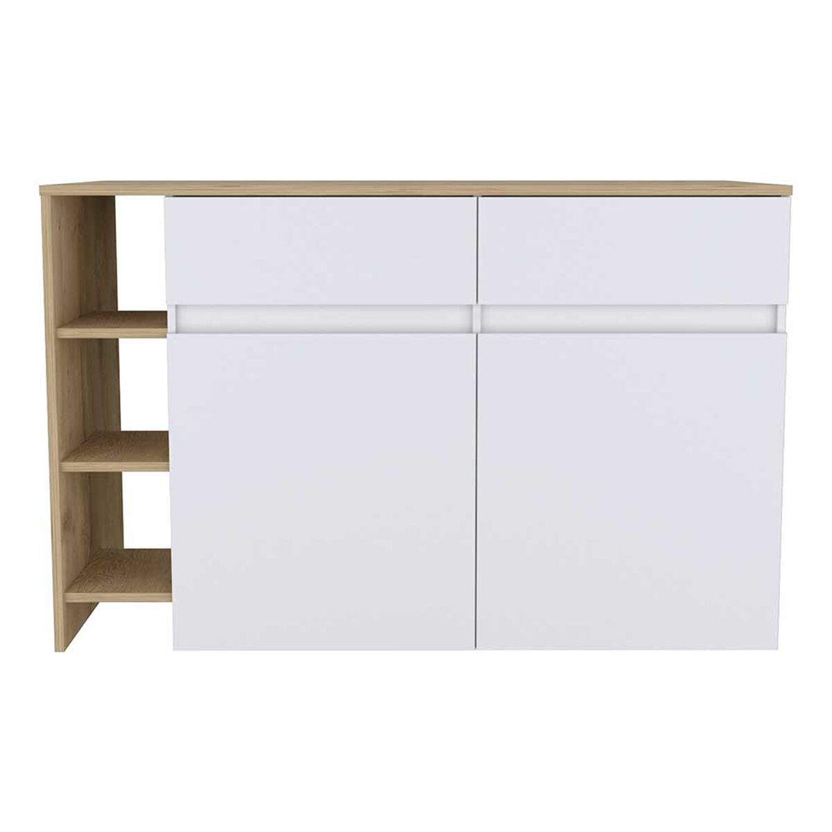 Isla de Cocina Tuhome Bari 2 Puertas 2 Cajones Blanco Macadamia