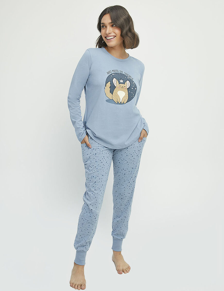 Pijama de Algodón Manga Larga Mujer Palmers Abc