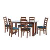 Juego de Comedor Latam Home Pamplona Oviedo 6 Sillas Cuero Gris