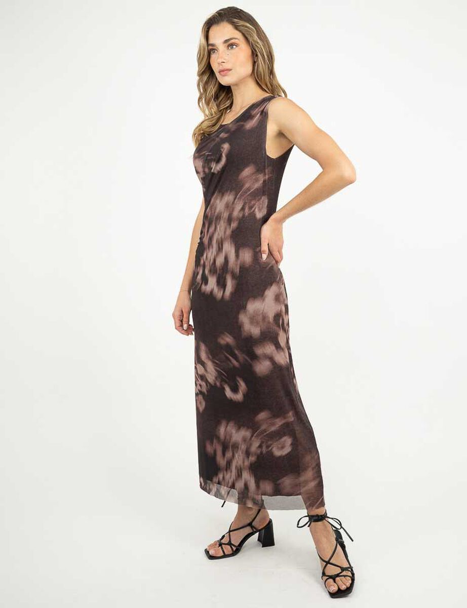 Vestido Maxi Estampado Sin Mangas Mujer Zibel