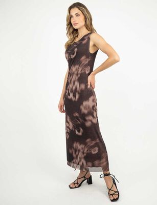 Imagen 2 del producto Vestido Maxi Estampado Sin Mangas Mujer Zibel Cafe
