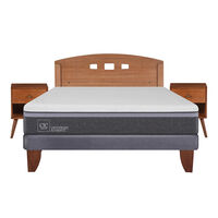 Cama Europea CIC 2 Plazas Ortopedic Advance + Respaldo + 2 Veladores New Gales