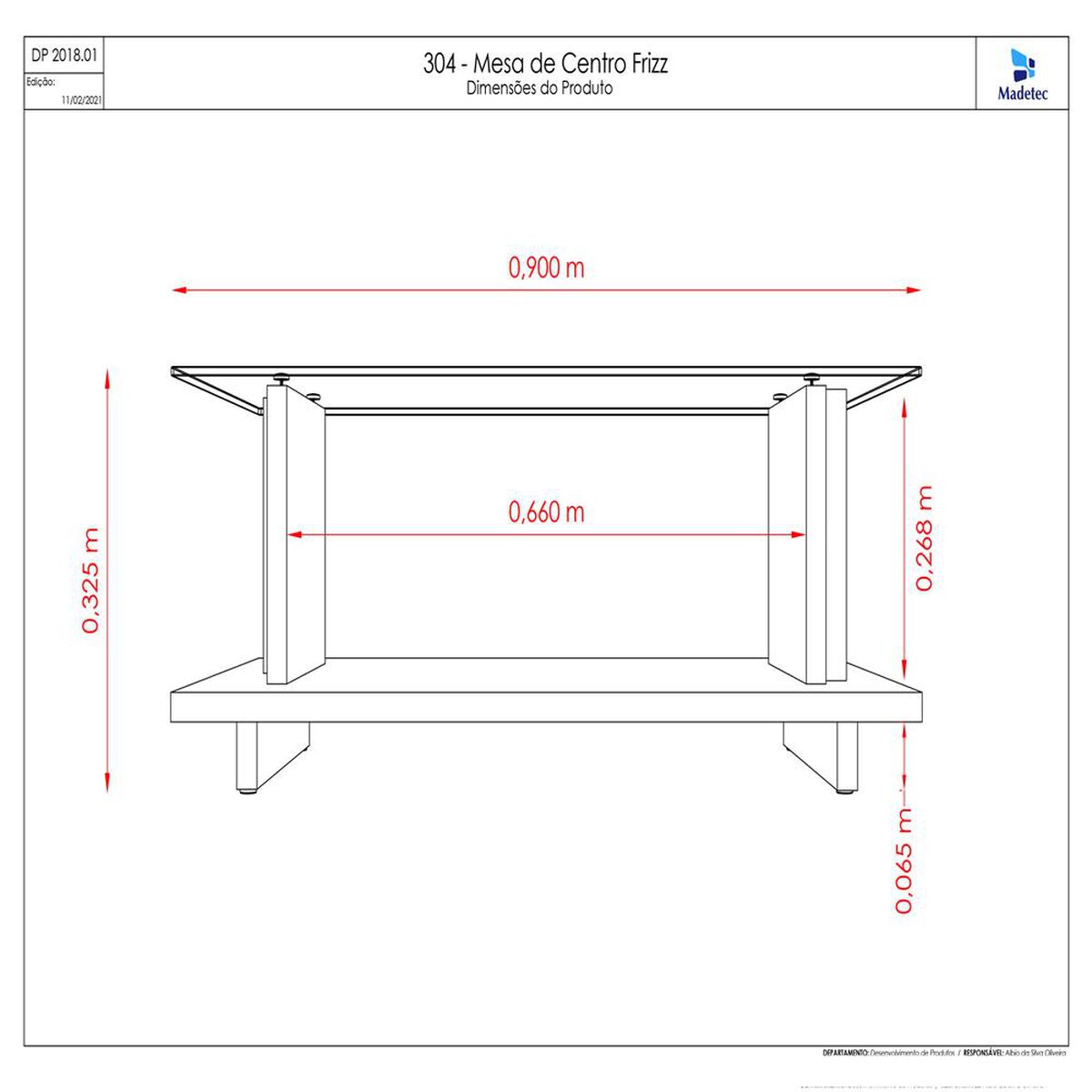 Mesa de Centro Altavision Frizz Natu Café Claro