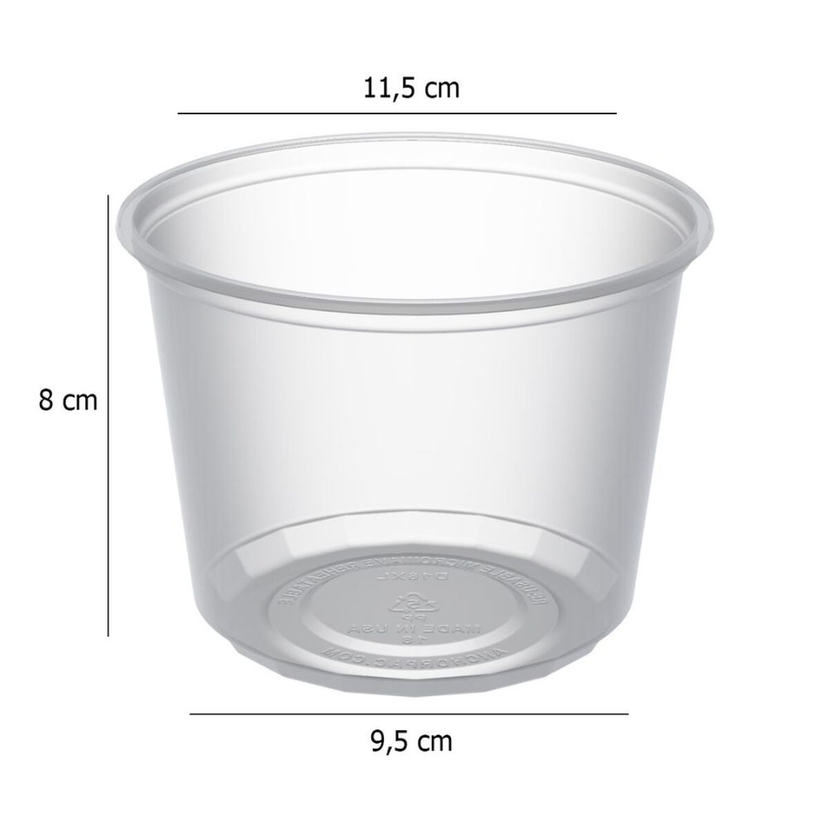 Pote Liso Pet con Tapa Transparente De Gaune 16oz
