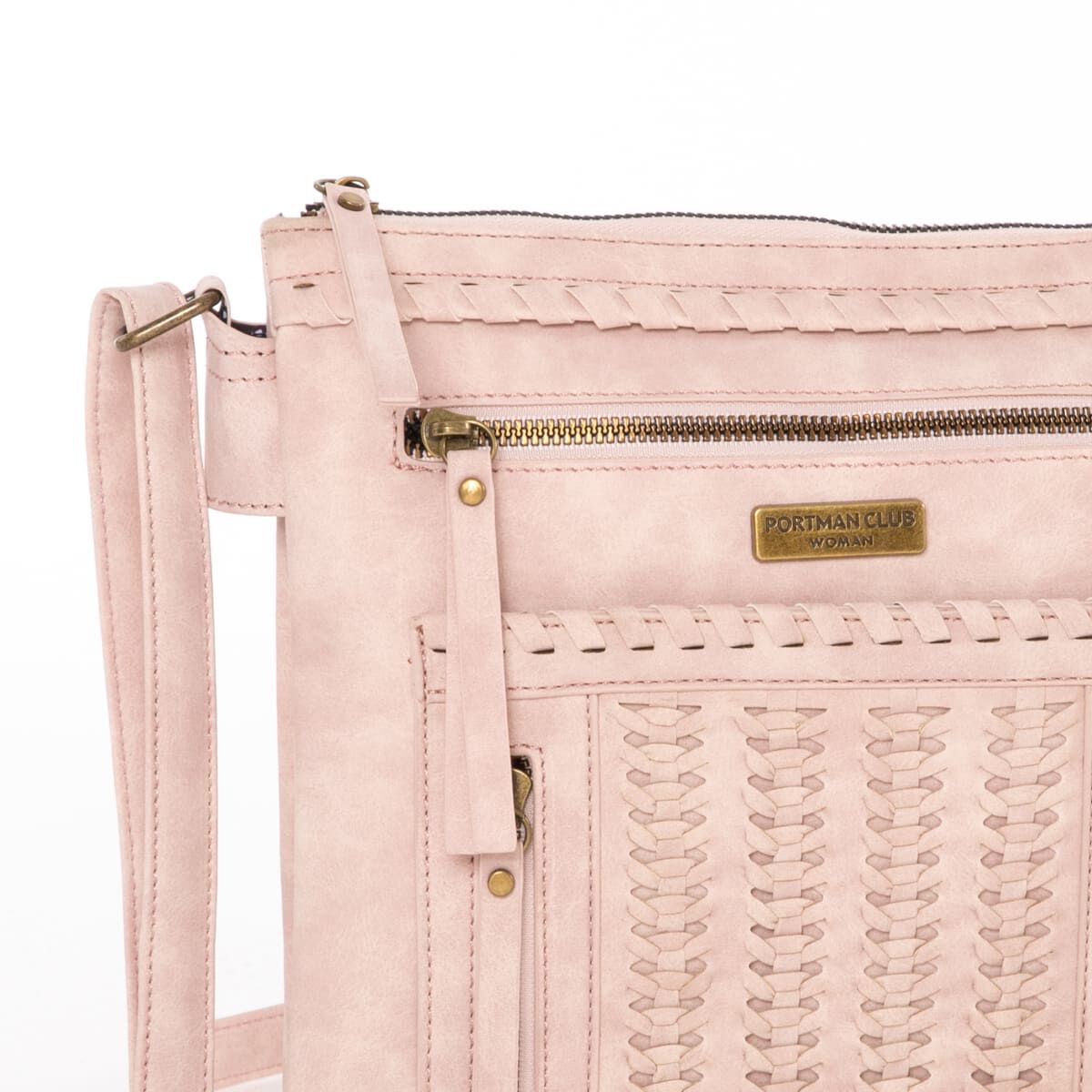 Cartera Cross Bag Mujer Rosa Eco Cuero Portman Club