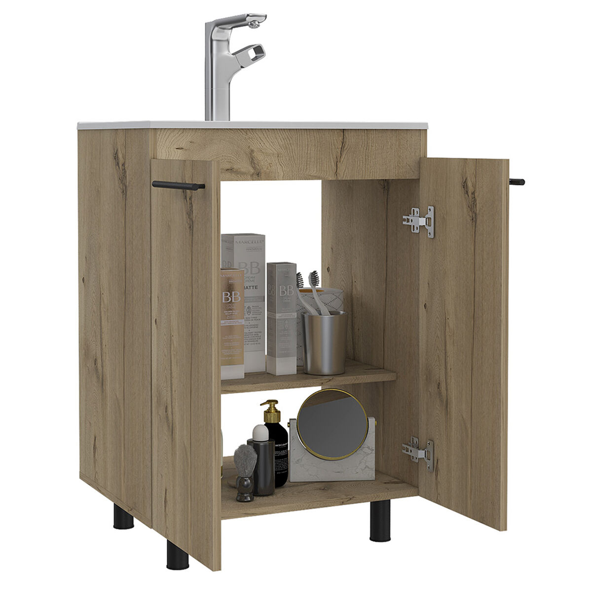 Mueble de Lavamanos Piso + Espejo TuHome Khari