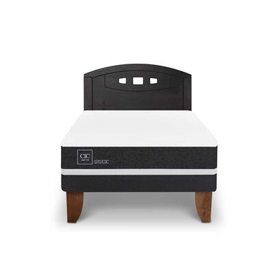 Imagen 1 del producto Cama Europea CIC 1,5 Plazas Ortopedic + Respaldo Gales Negro