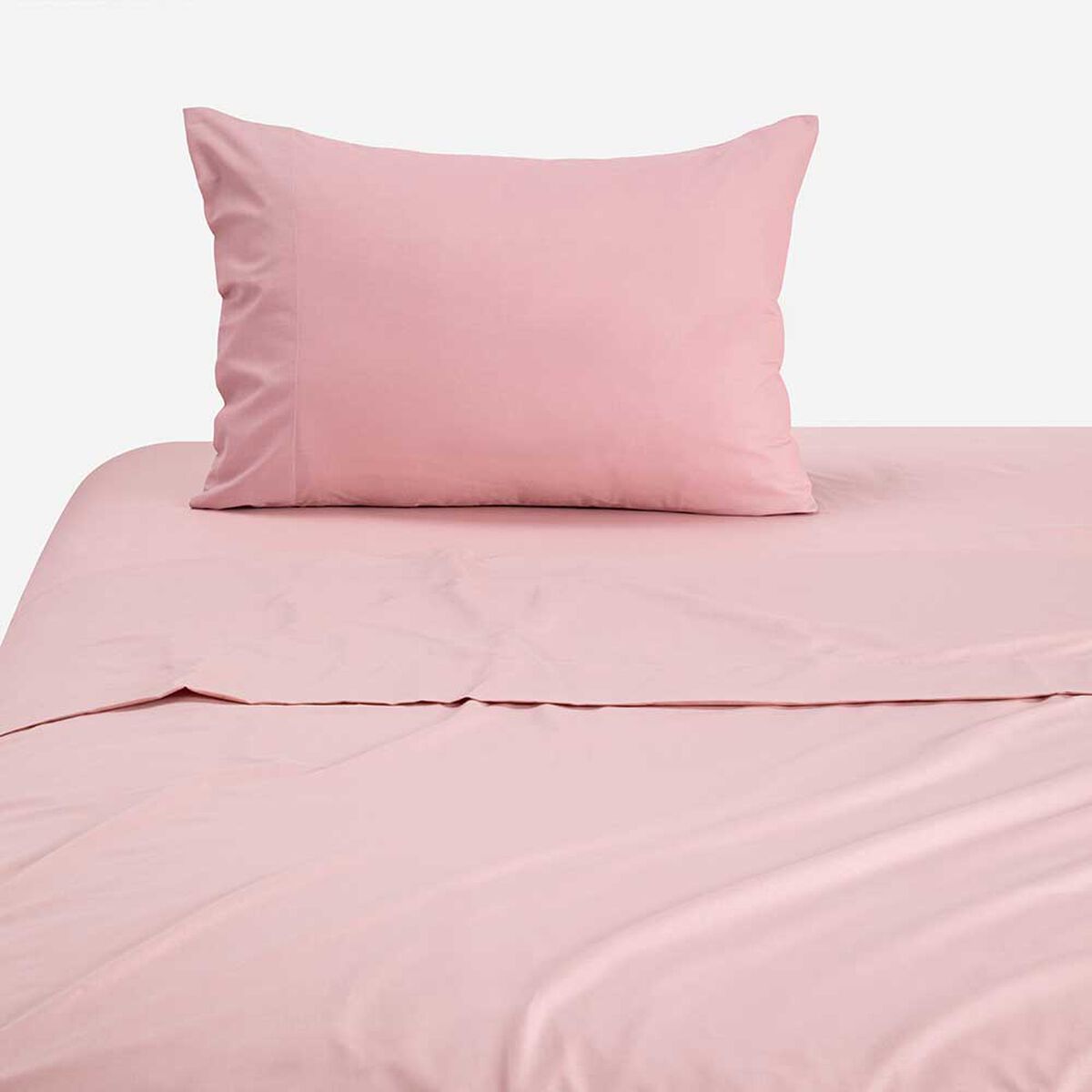 Juego de S&aacute;banas Rosen 144 Hilos 1,5 Plazas Polycotton Lisa Rosa