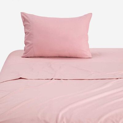 Juego de Sábanas Rosen 144 Hilos 1,5 Plazas Polycotton Lisa Rosa