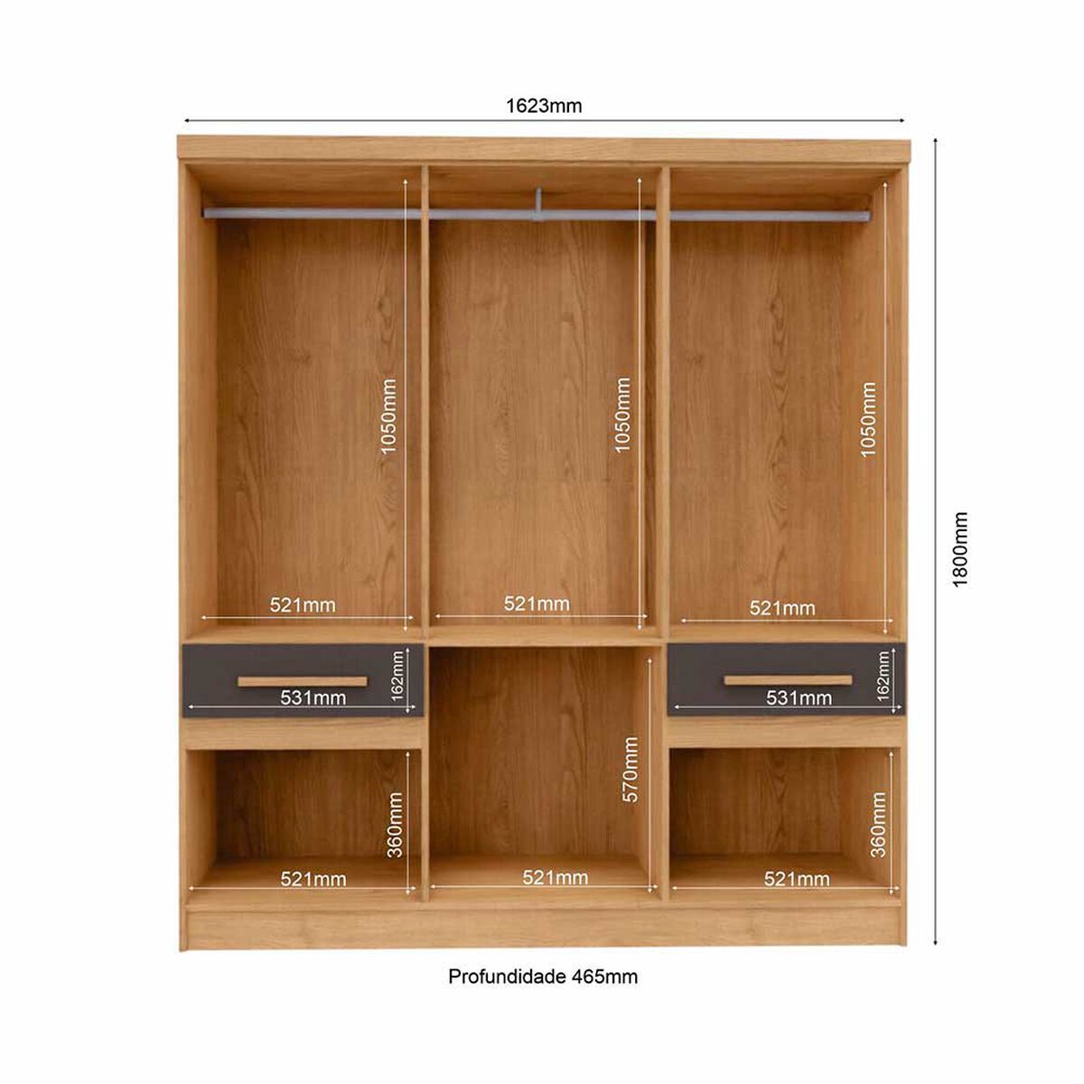 Closet Yardas Liliana 6 Puertas 4 Cajones Bicolor