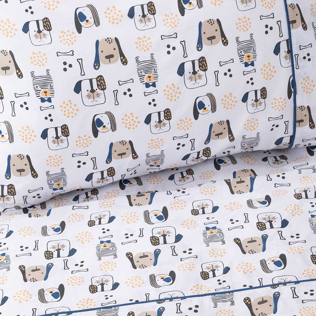 Juego de Sábanas Infantil Casanova Kids 144 Hilos 1,5 Plazas Pug