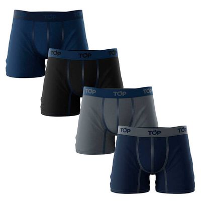 Pack 4 Bóxer Medio Algodón Hombre Top
