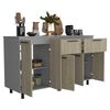 Mueble de Cocina Inferior TuHome Hasselt 2 Puertas 2 Cajones Gris Rovere