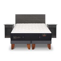 Cama Europea CIC Base Dividida King Premium + Respaldo + 2 Veladores Villarrica