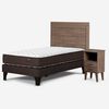 Cama Europea Rosen 1,5 Plazas Ergo T + Respaldo + Velador