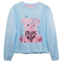 Polerón de Algodón Niña Mila Celeste, Crudo, Grafito, Lila