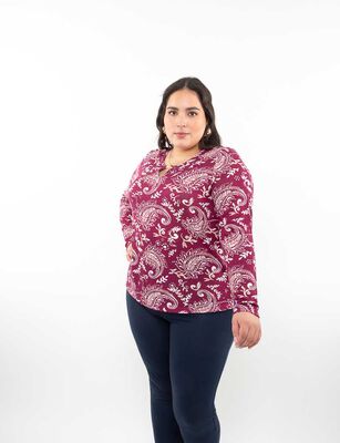 Imagen 1 del producto Sweater Estampado Mujer Extralindas Burdeo, Negro, Oliva