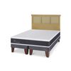 Cama Europea CIC Base Dividida King Ortopedic + Respaldo Torino Mostaza