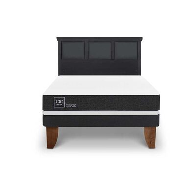 Imagen 1 del producto Cama Europea CIC 2 Plazas Ortopedic + Respaldo Torino Negro