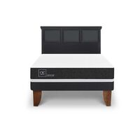Cama Europea CIC 2 Plazas Ortopedic + Respaldo Torino Negro