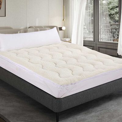 Topper Sherpa Illusions 2 Plazas Microfibra Blanco