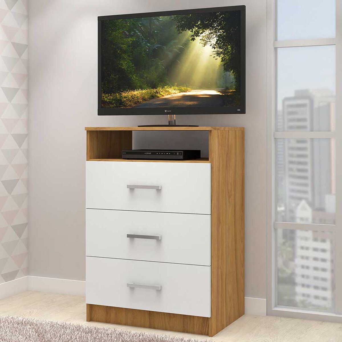 Cómoda TV Jdo & Design CO 300 Nogal Blanco 3 Cajones