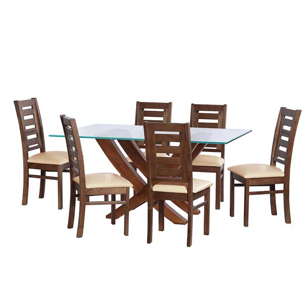 Juego de Comedor Latam Home Alicante 6 Sillas Beige