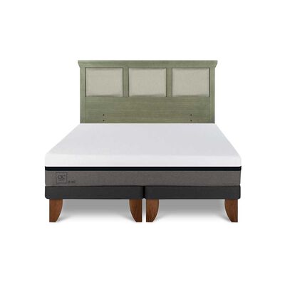 Cama Europea CIC Base Dividida King Balance + Respaldo Torino Olivo