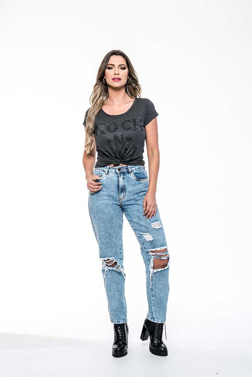 Polera Manga Corta Mujer Rock Caviar