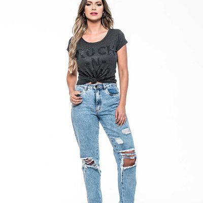 Polera Manga Corta Mujer Rock Caviar