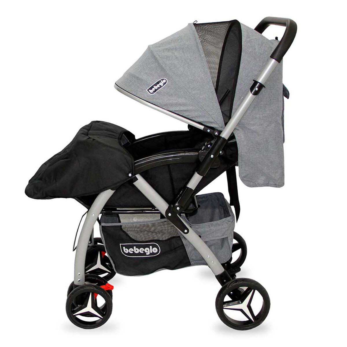 Coche Cuna Atlas Manillar Reversible Gris